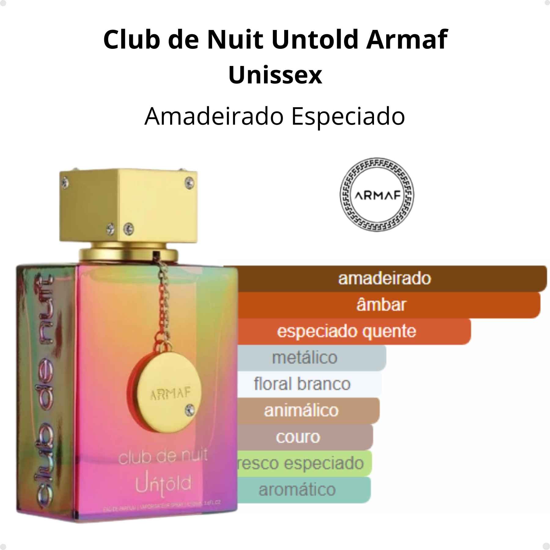 Perfume Arabe Compartilhavel Armaf Club De Nuit Untold EDP 100ml - Imagem 2