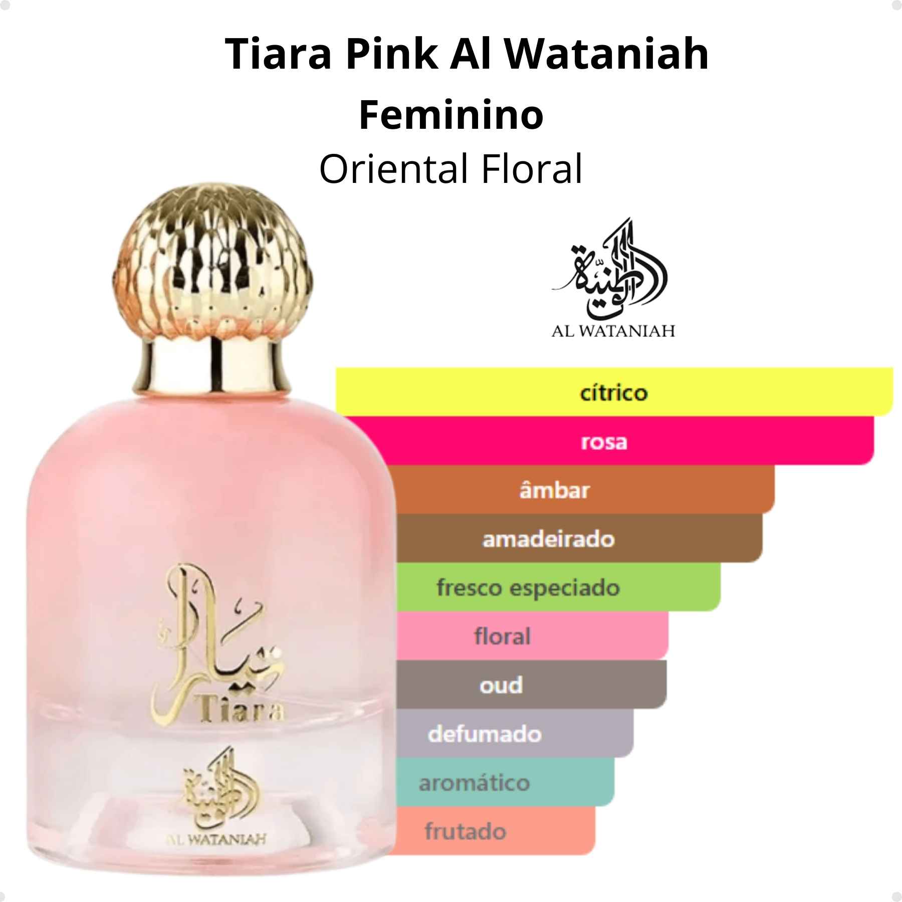 Perfume Arabe Feminino Al Wataniah Tiara Pink EDP 100ml - Imagem 2