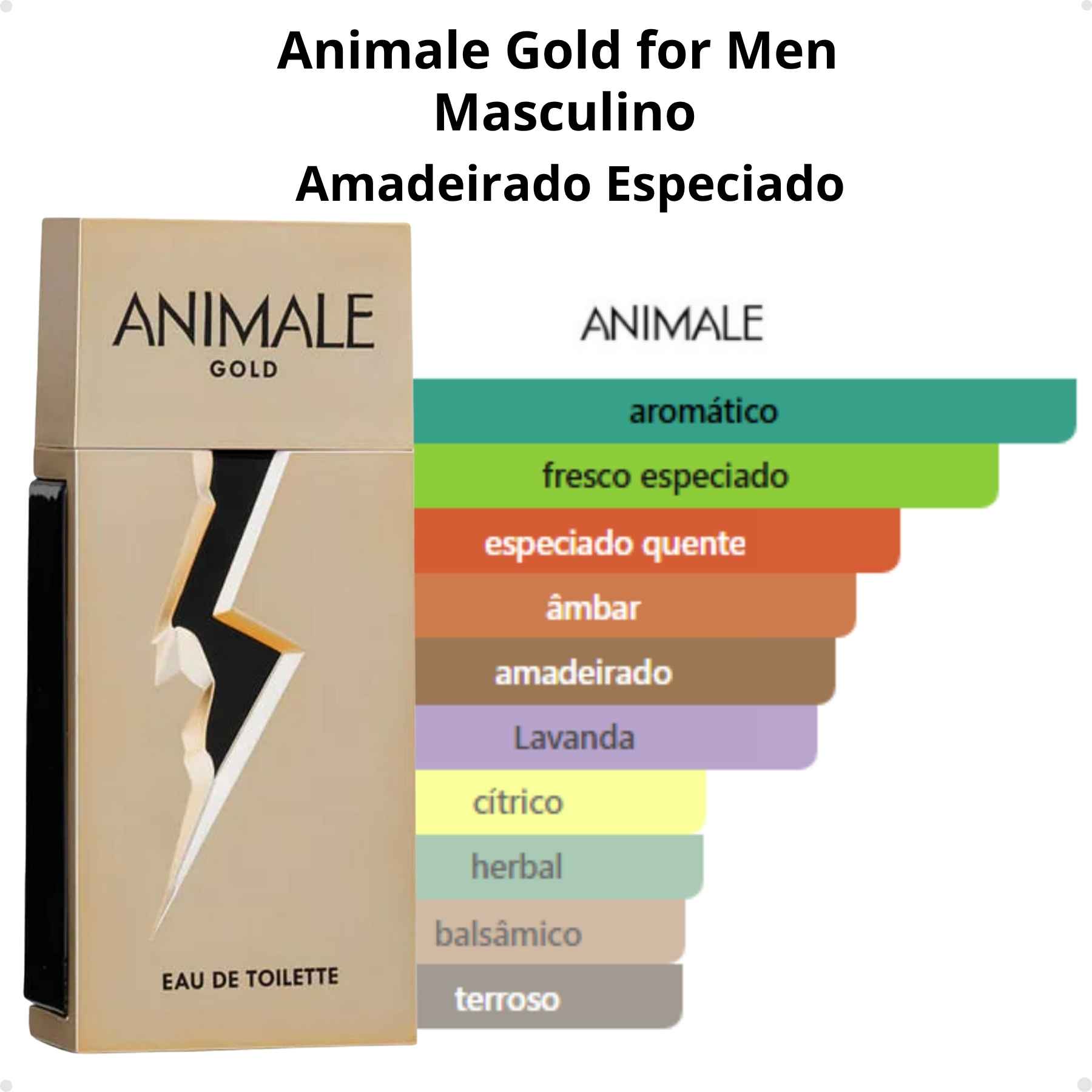 Perfume Masculino Animale - Gold EDT 100ml - Imagem 2